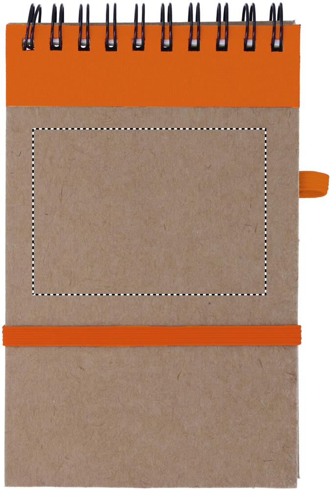 A6 recycled notepad with pen front top 10