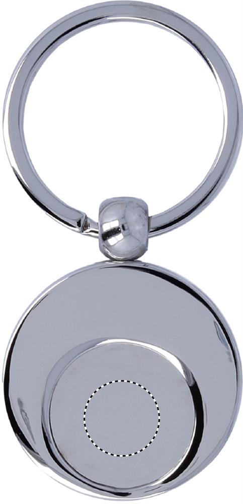 Metal key ring with token coin back 17