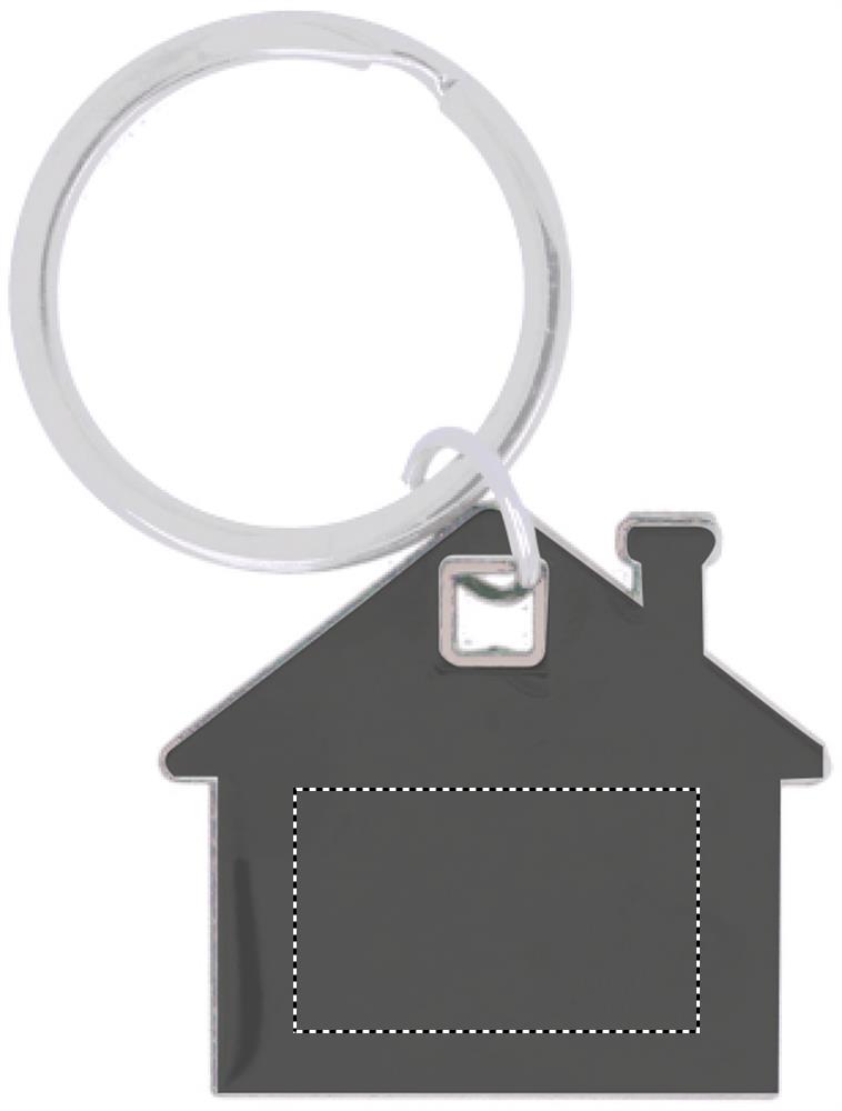 House shape plastic key ring front 06