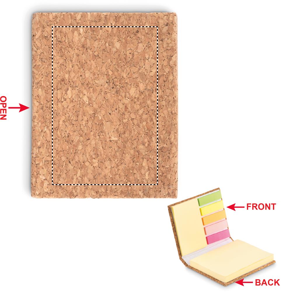 Cork sticky note memo pad back 13