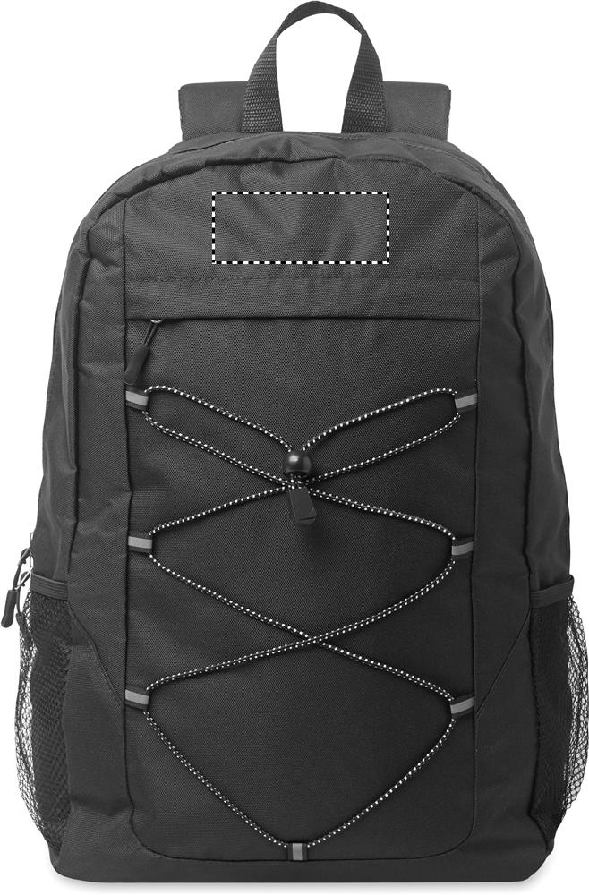 600D RPET polyester backpack front top 03