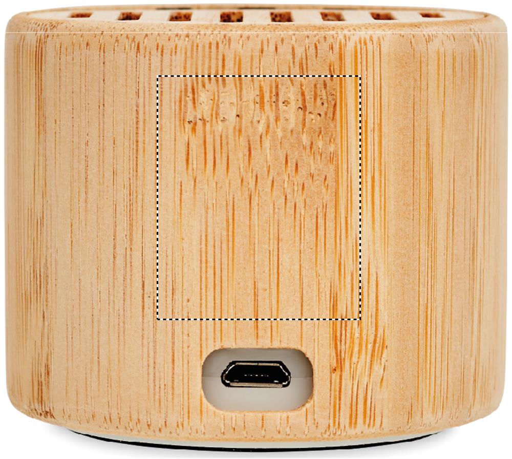 Round bamboo wireless speaker side 4 40