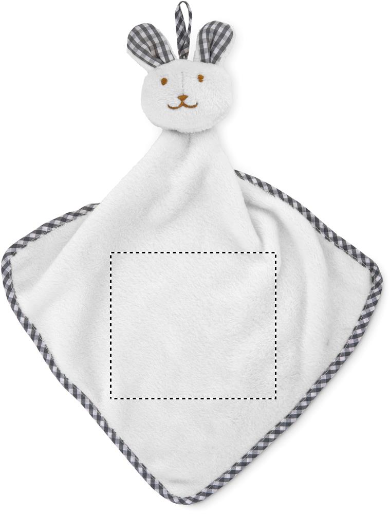 Plush rabbit design baby towel front embroidery 06