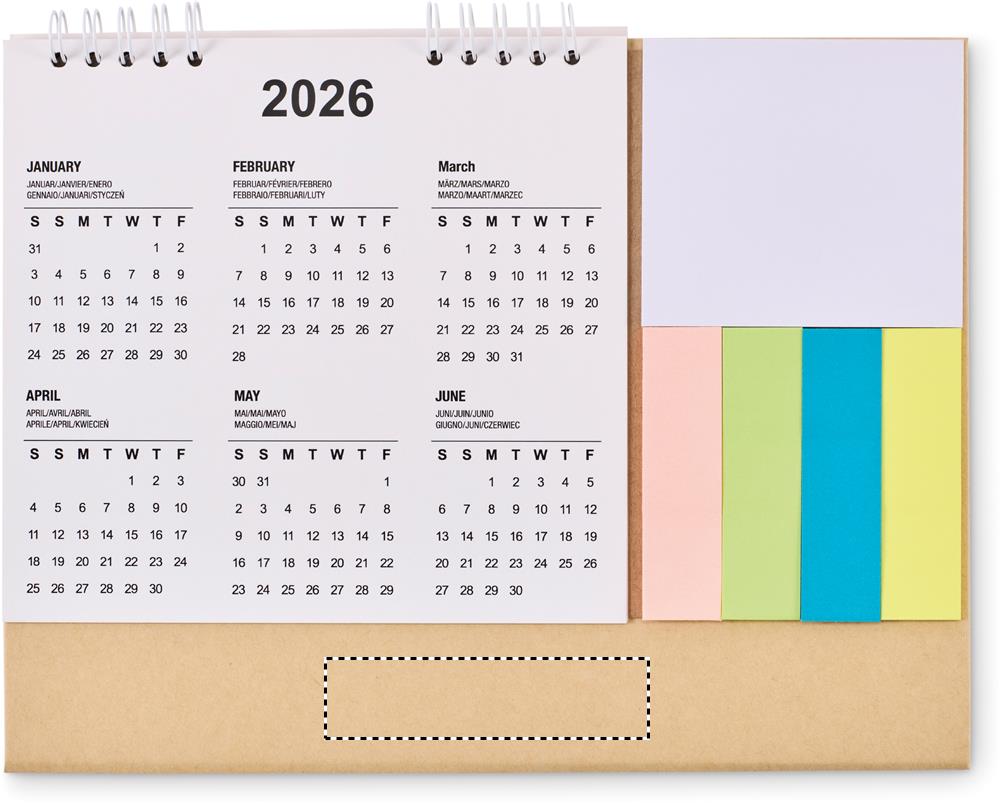 Desk calendar with memo pad front 13