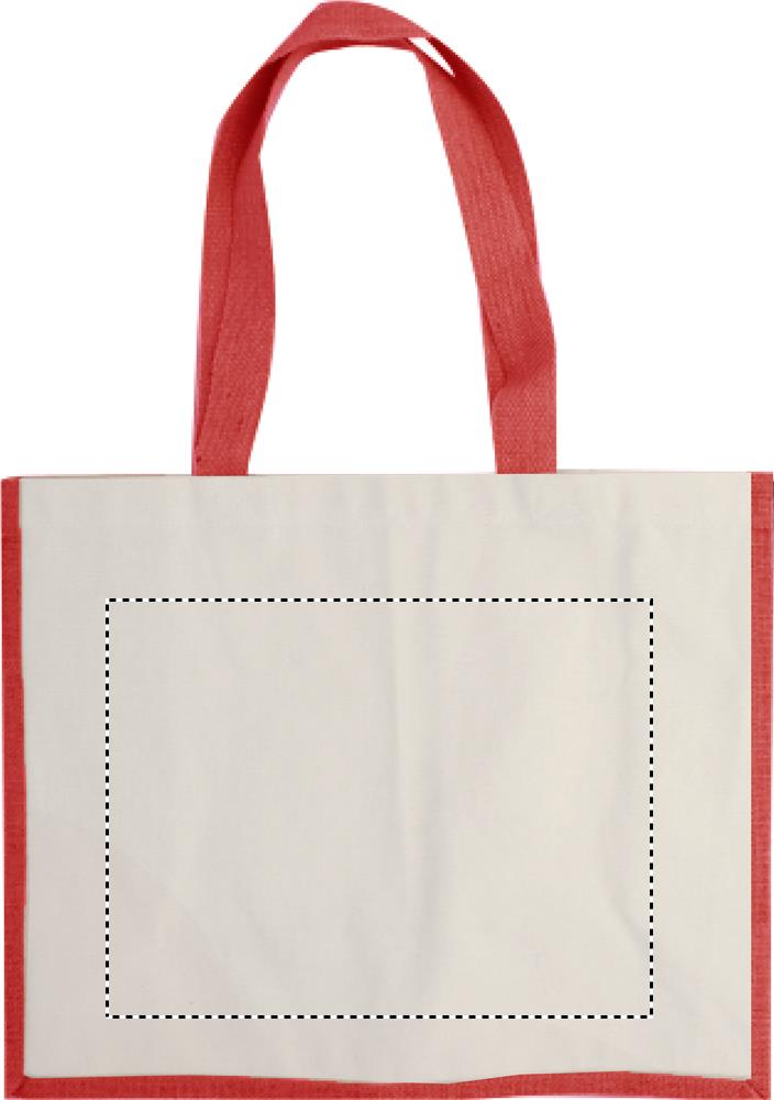 Jute and canvas shopping bag back 05