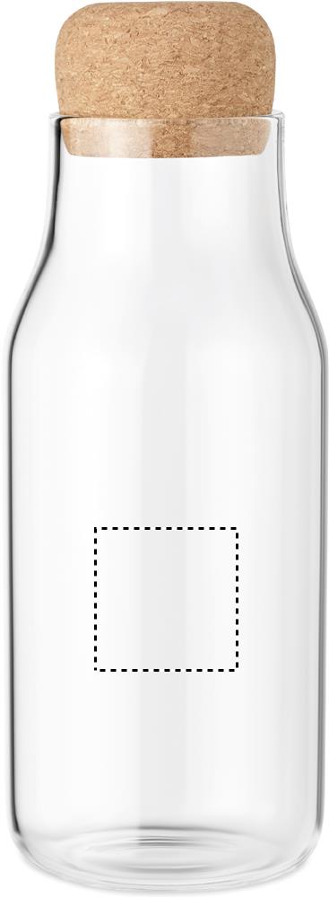 Glass bottle cork lid 600 ml back 22