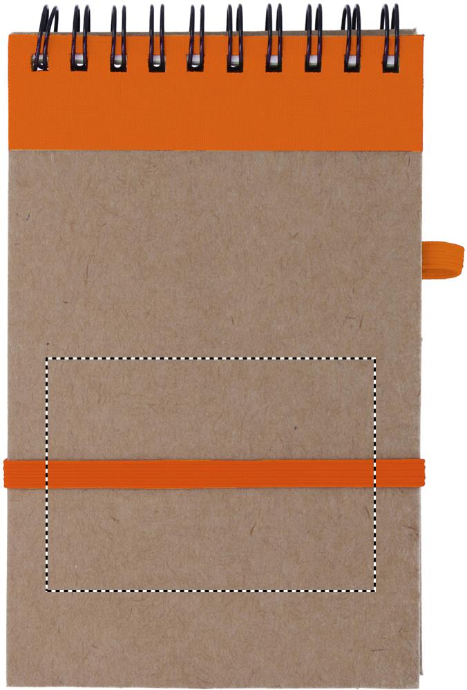 A6 recycled notepad with pen front bottom 10
