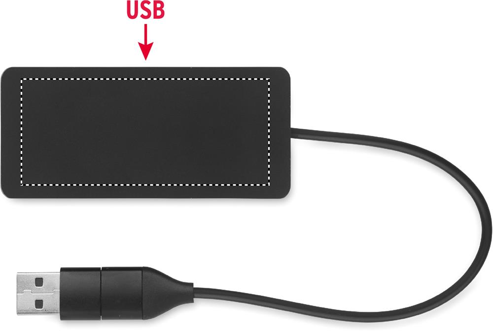 3 port USB hub with 20cm cable side 1 03