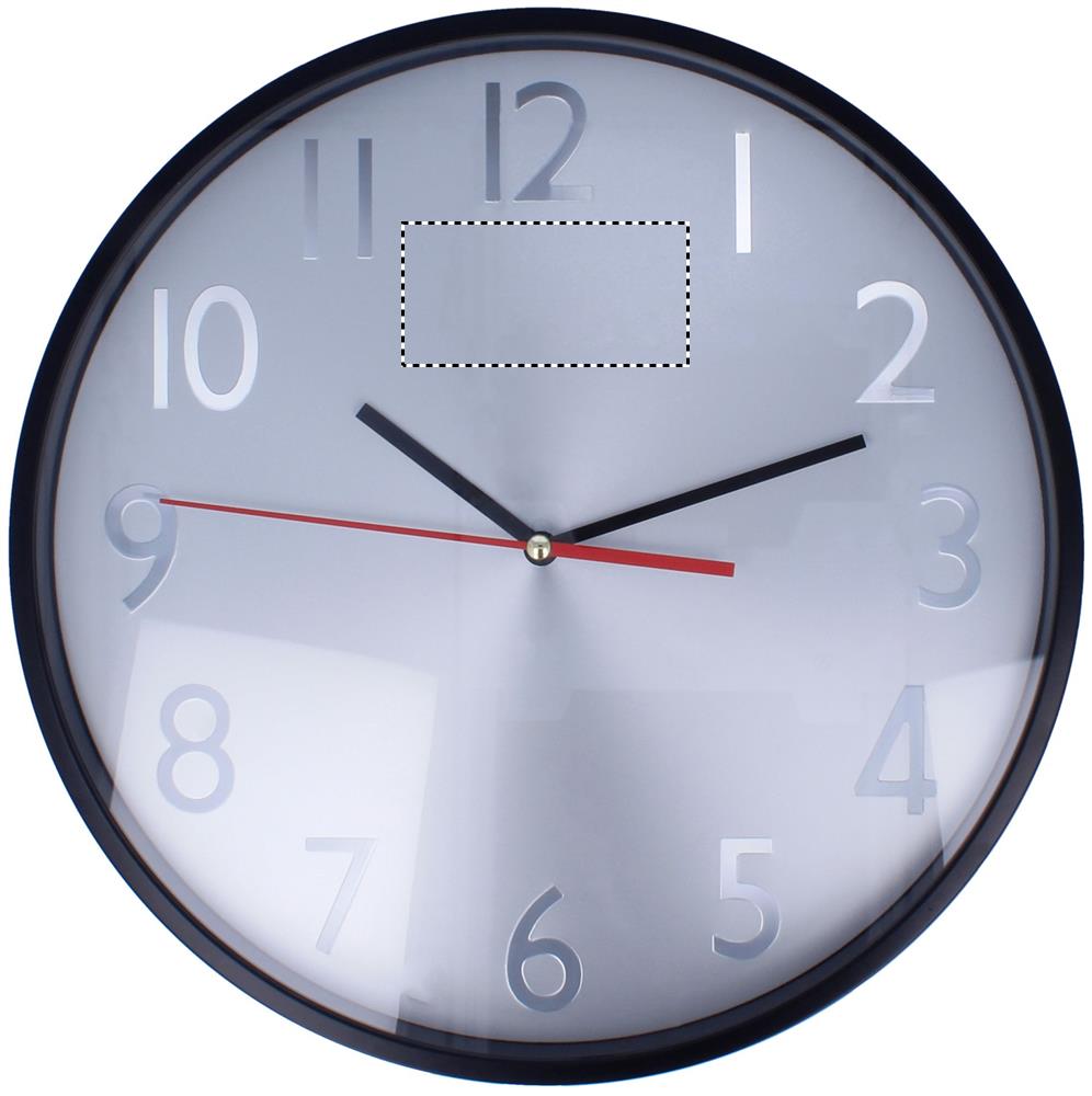 Wall clock w silver background on glass top 03