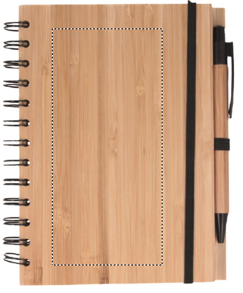 Bamboo notebook with pen lined front screen 40