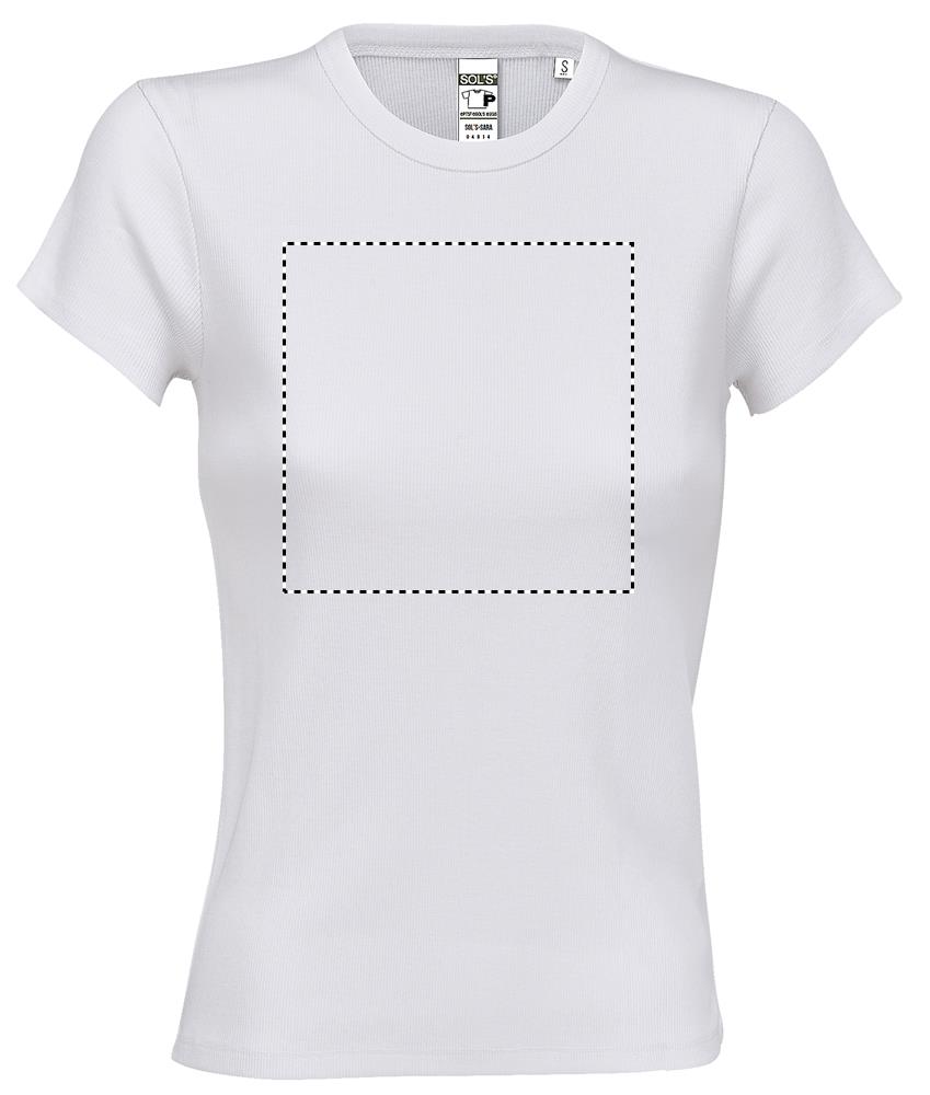 SARA WOMEN'S RIBBED T-SHIRT front wh