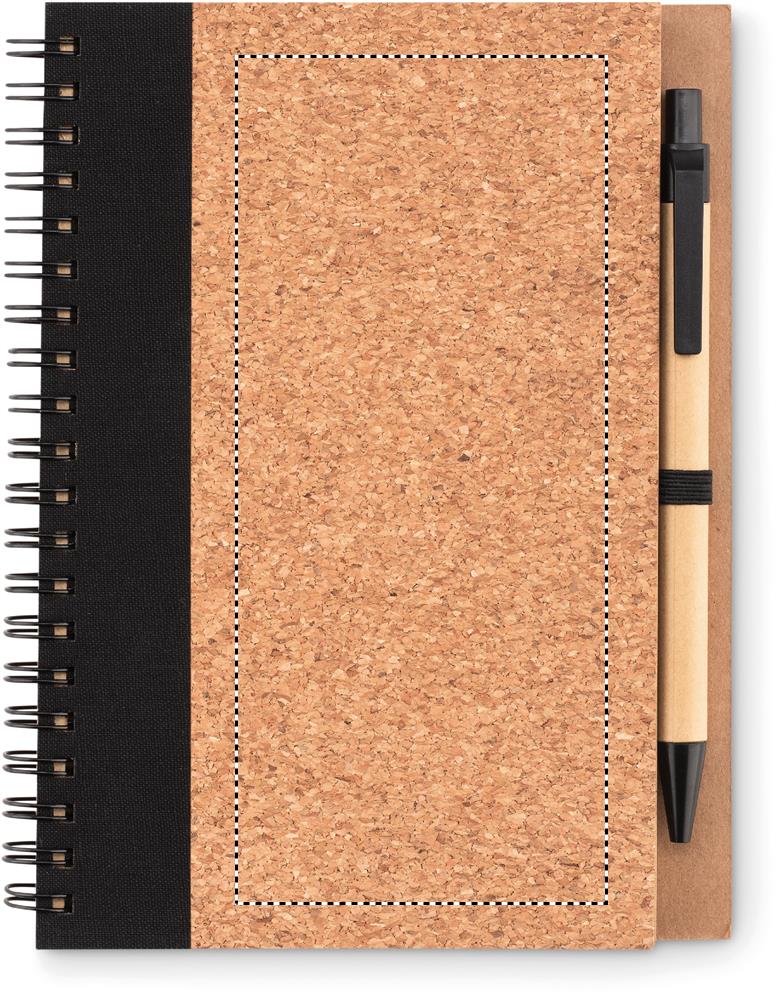 Cork notebook with pen front screen 03