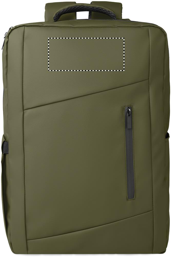 15" PU RPET laptop backpack front 49