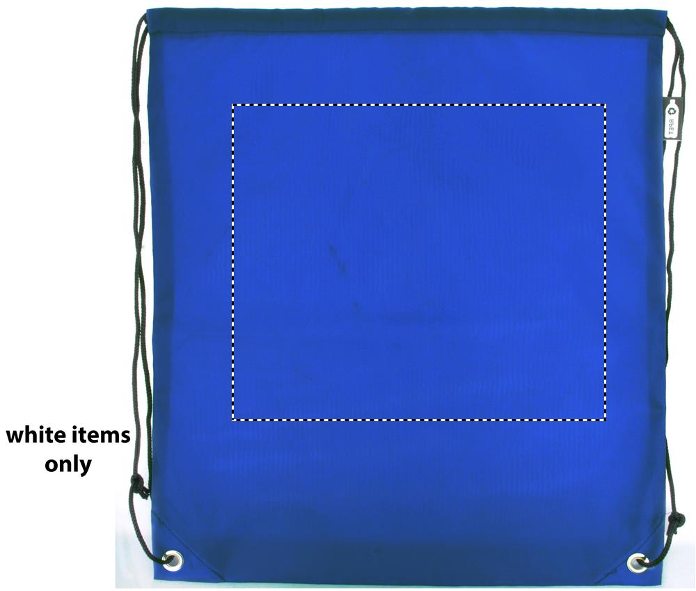 190T RPET drawstring bag front on white 04