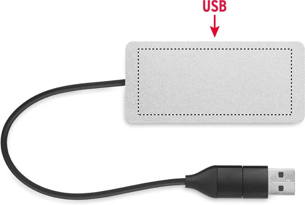 3 port USB hub with 20cm cable side 3 14