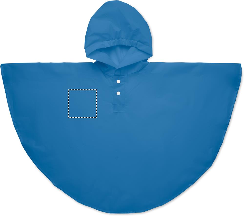 PEVA kid rain coat with hood chest right 37
