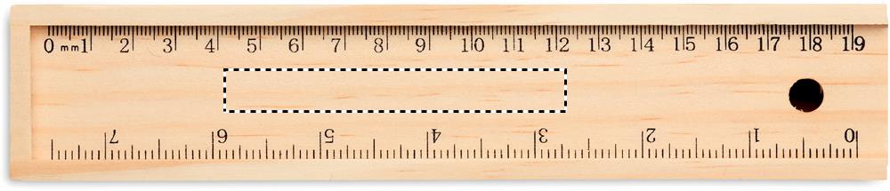 Stationery set in wooden box ruler 40