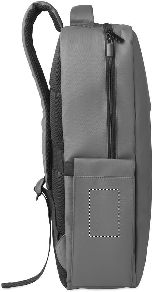 15" PU RPET laptop backpack left pocket 15