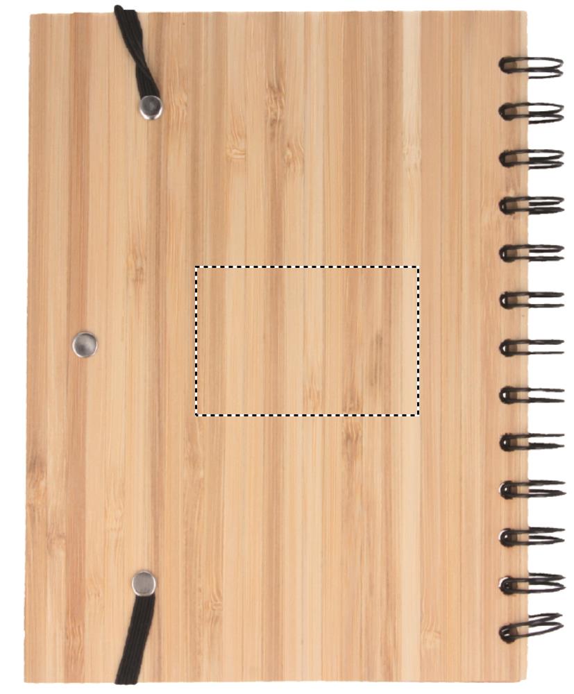 Bamboo notebook with pen lined back 40