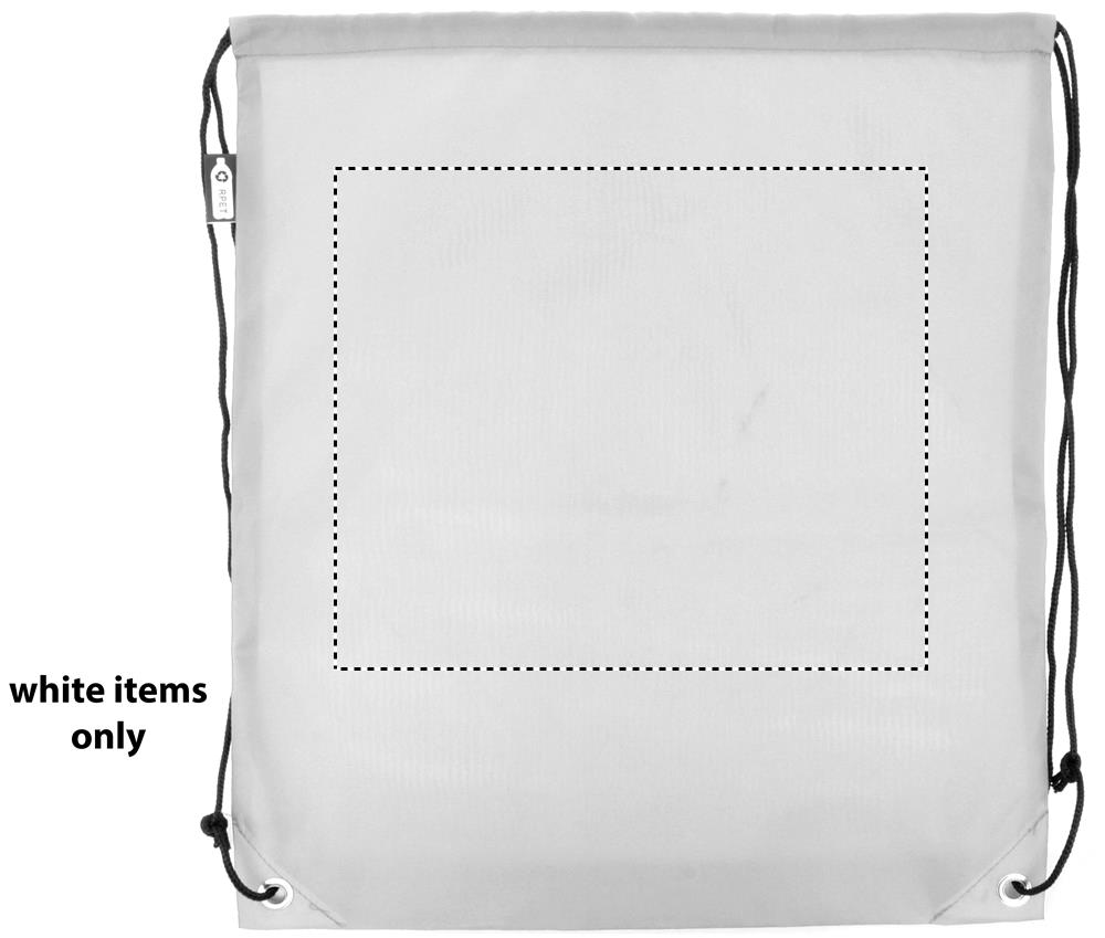 190T RPET drawstring bag back on white 06