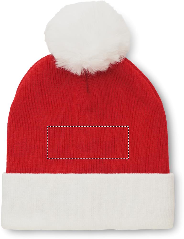 Christmas knitted beanie front top 05