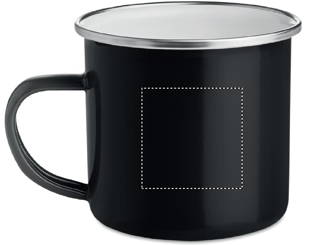 Metal mug with enamel layer left handed 03