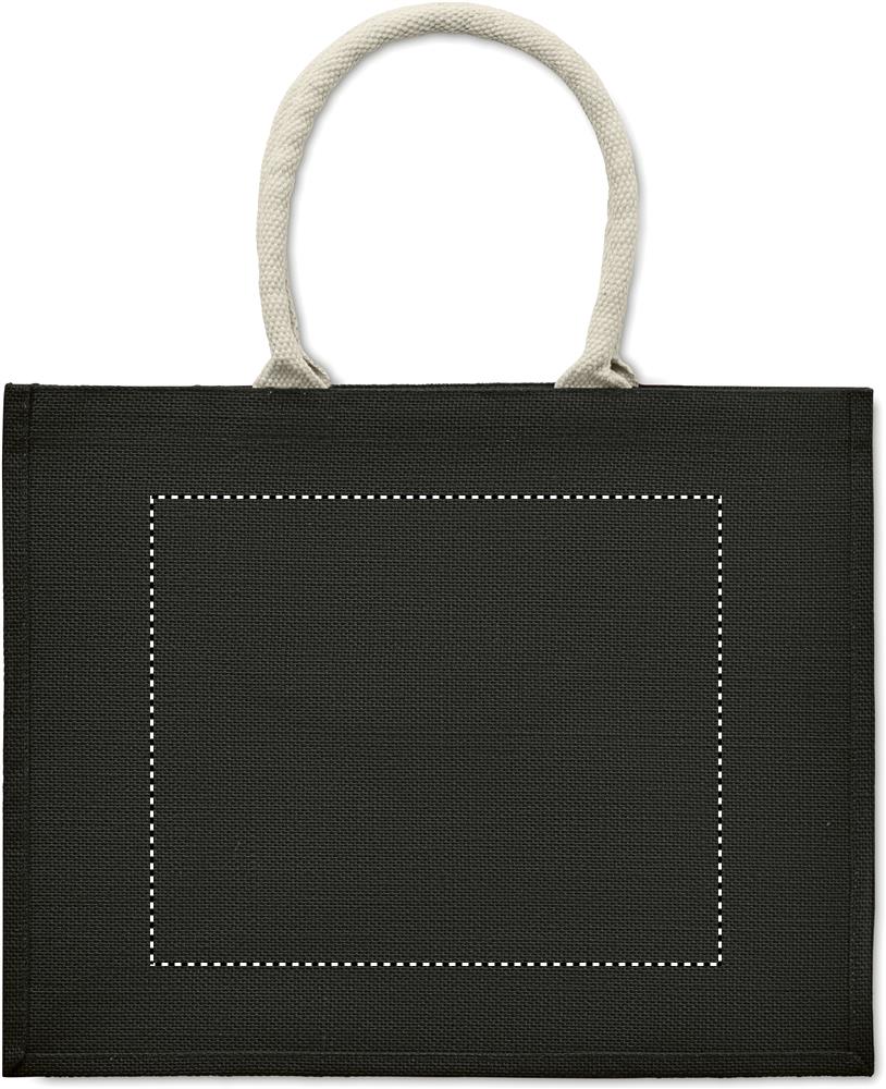 Borsa in iuta. Manici in cotone back embroidery 03