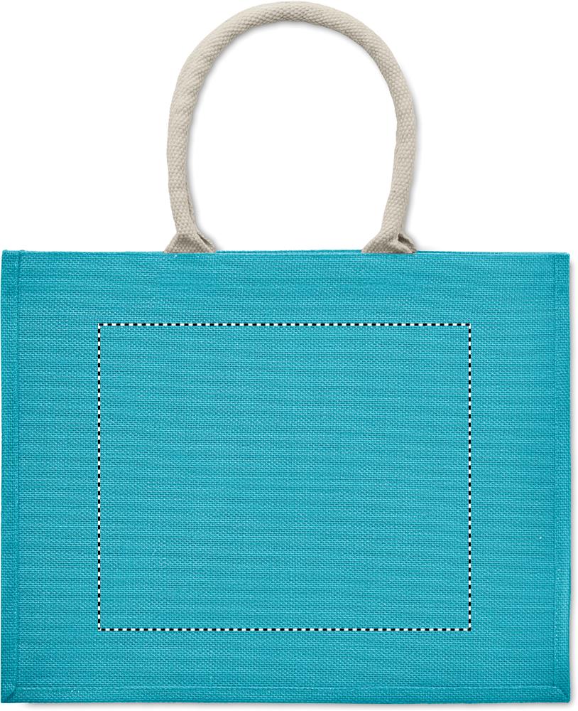Borsa in iuta. Manici in cotone back embroidery 12