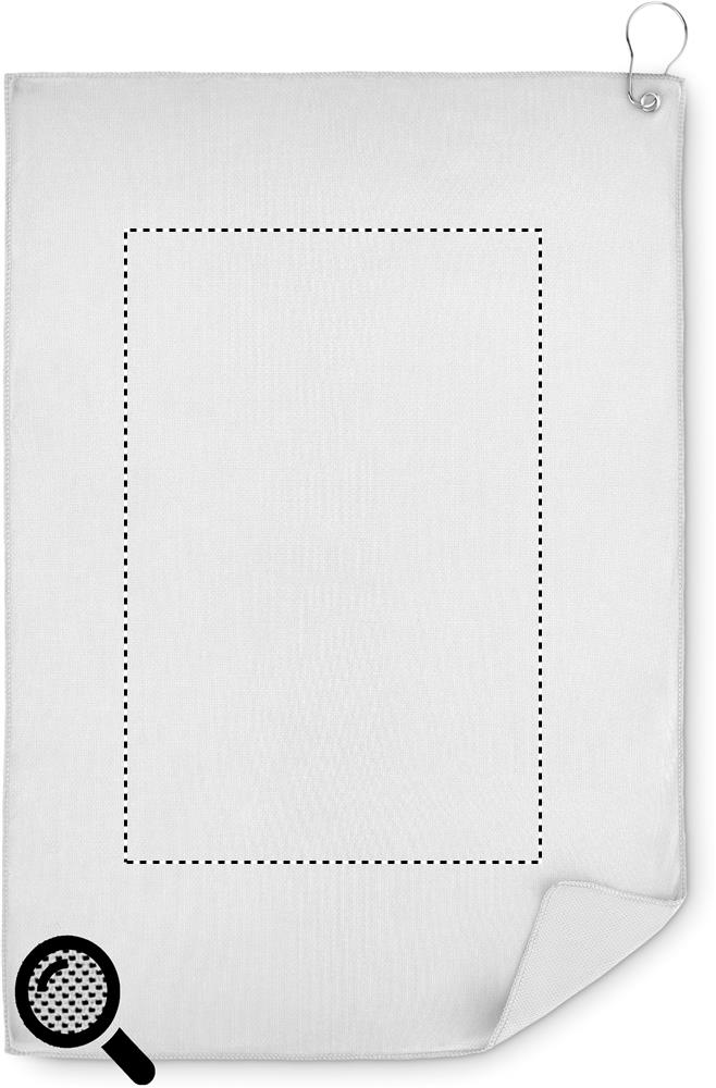 RPET golf towel with hook clip towel front textured 06
