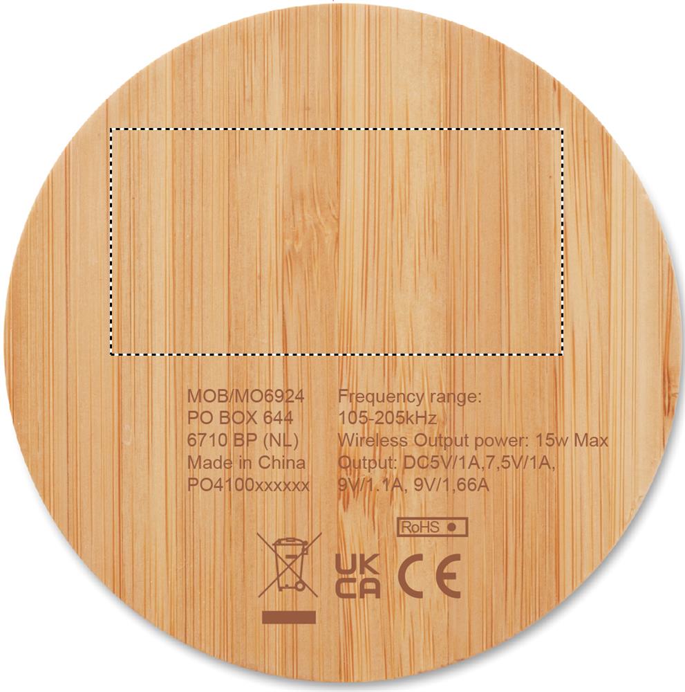 Bamboo wireless charger 15W bottom 40