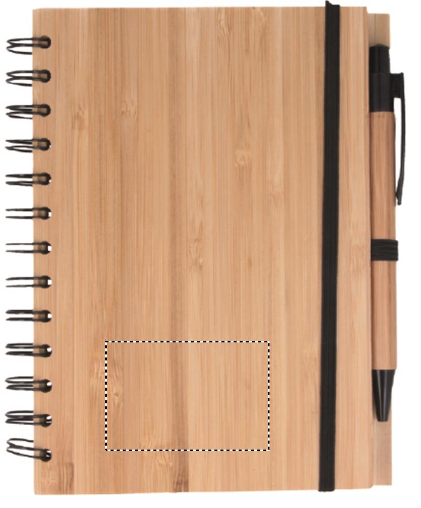 Bamboo notebook with pen lined front 40