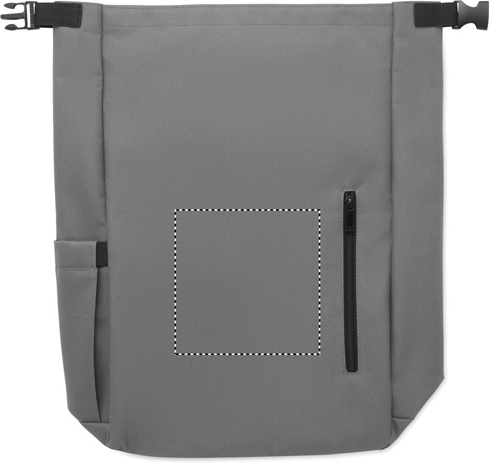 15'' roll top laptop backpack front 15