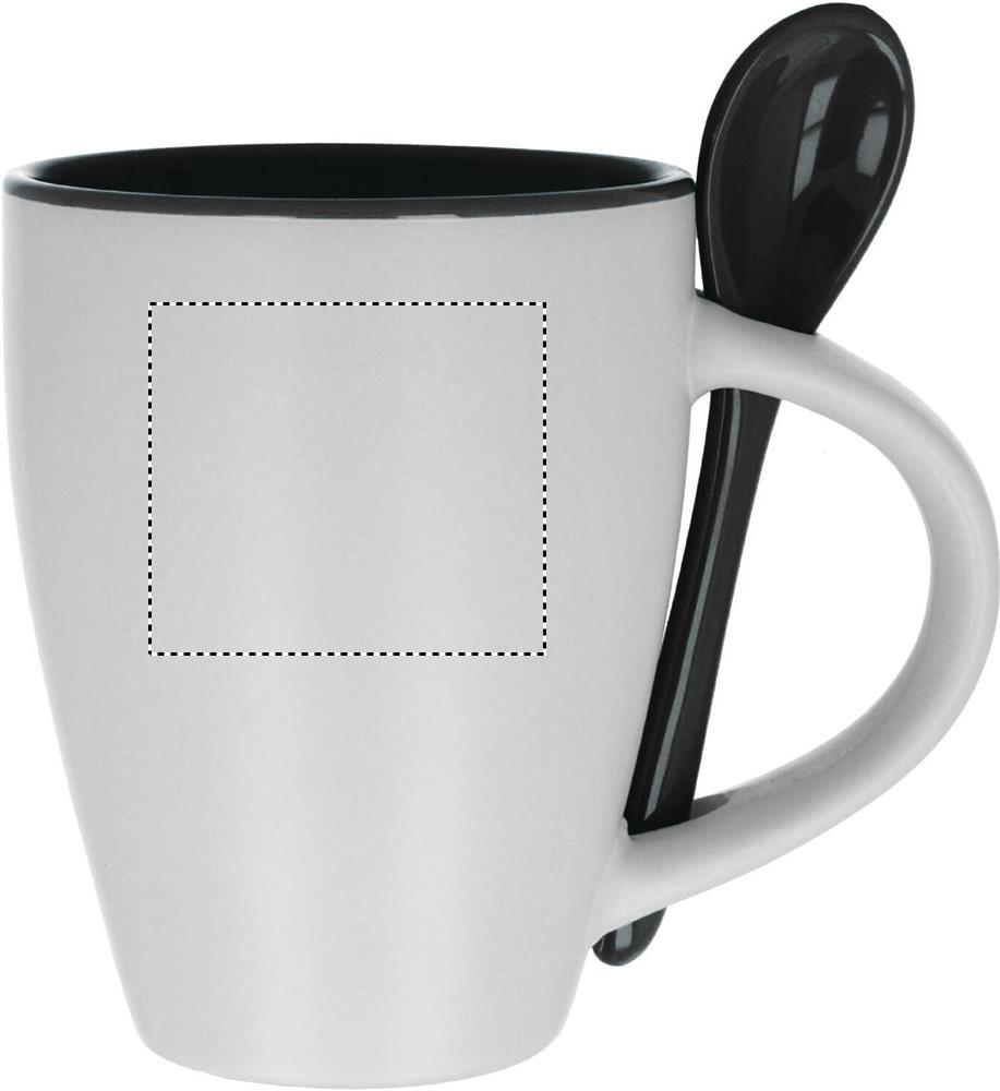 Bicolour mug with spoon 250 ml right handed 03