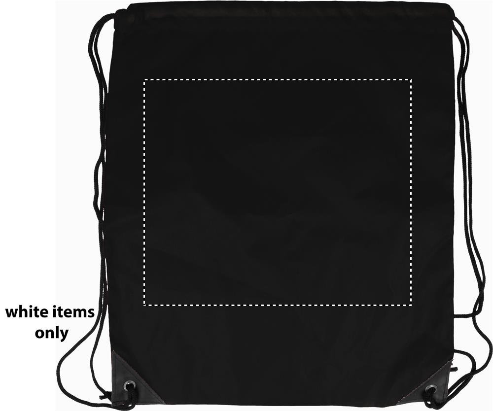 190T Polyester drawstring bag front on white 03