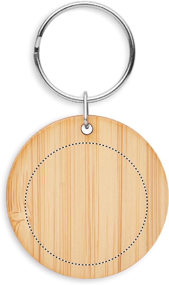 Round bamboo key ring side 2 40