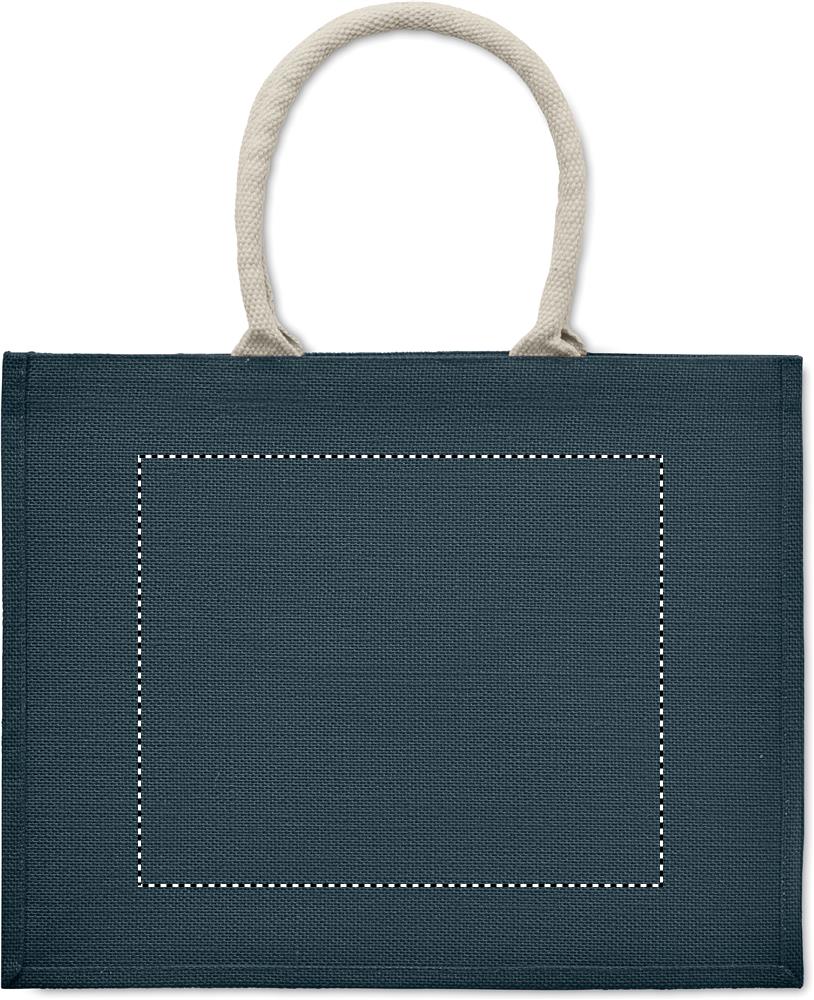 Borsa in iuta. Manici in cotone back embroidery 04