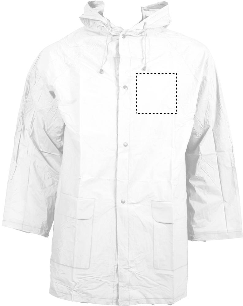 PVC raincoat with hood breast left 06