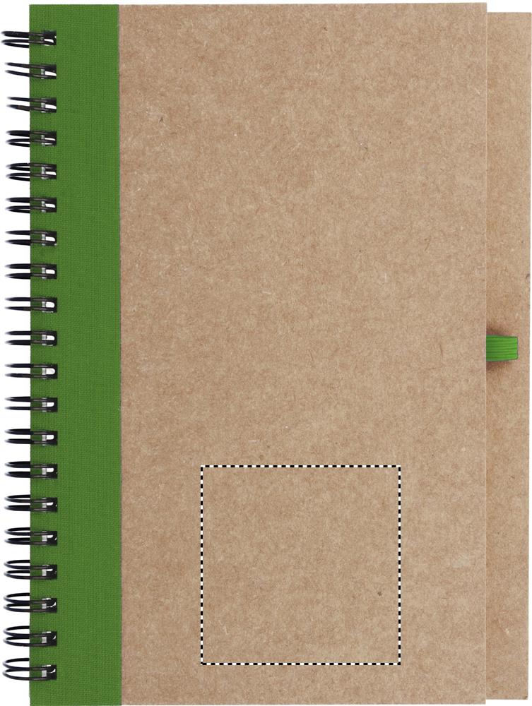B6 recycled notebook with pen front 48