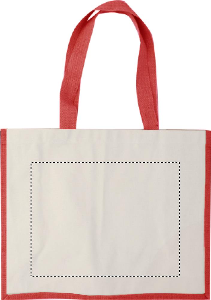 Jute and canvas shopping bag front 05