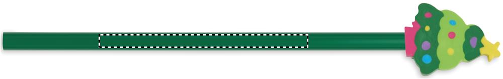 Christmas pencil with eraser barrel front 09