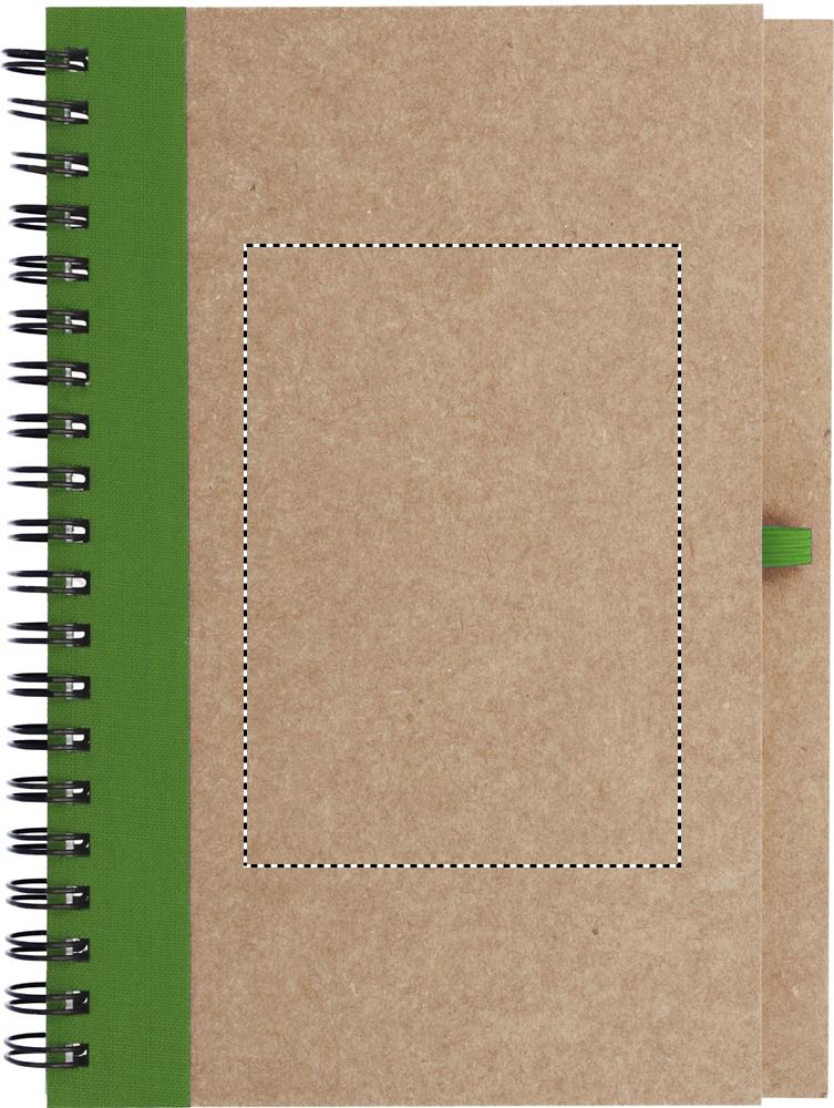 B6 recycled notebook with pen front laser 48
