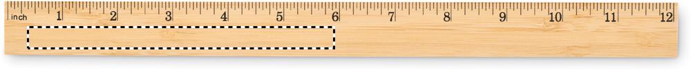 Ruler in bamboo 30 cm inch side left 40