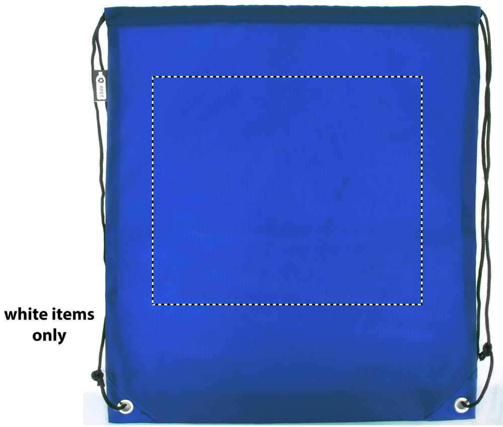 190T RPET drawstring bag back on white 04