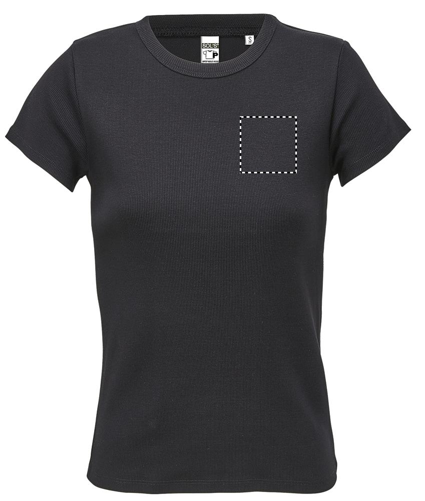 SARA WOMEN'S RIBBED T-SHIRT chest db