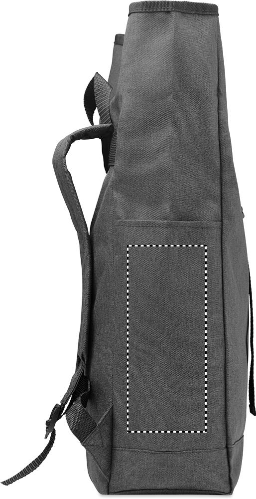 600D RPET 2 tone backpack left pocket 03