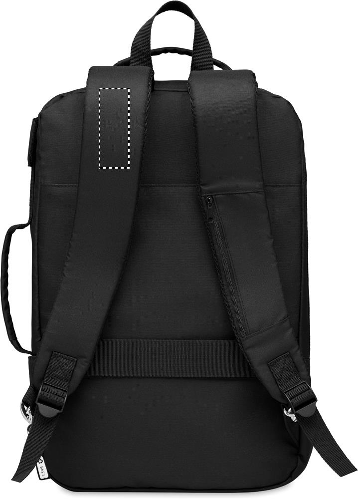 Laptop backpack in 300D RPET shoulder strap right 03