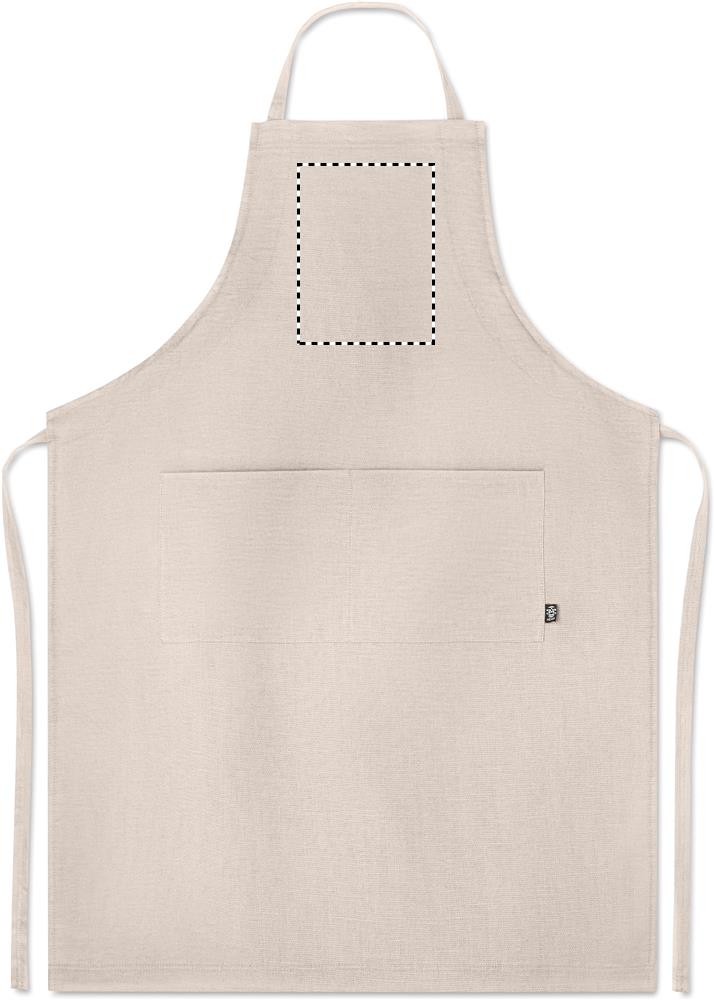 Hemp adjustable apron 200 gr/m² front above pocket 13