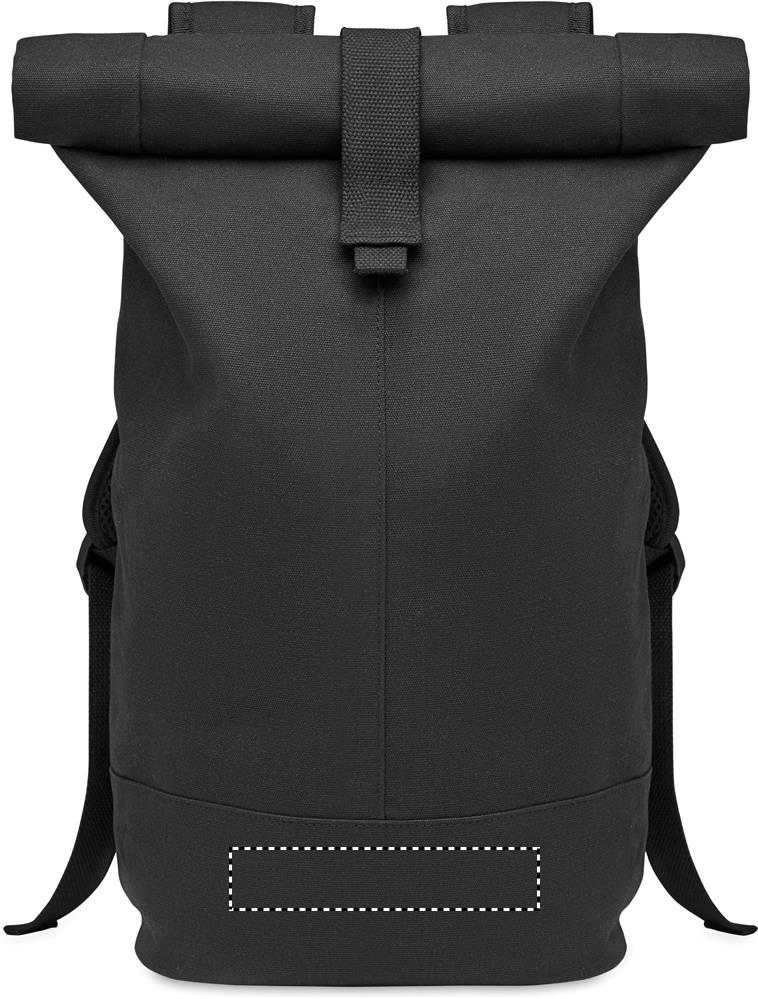 Rolltop washed canvas backpack front bottom 03