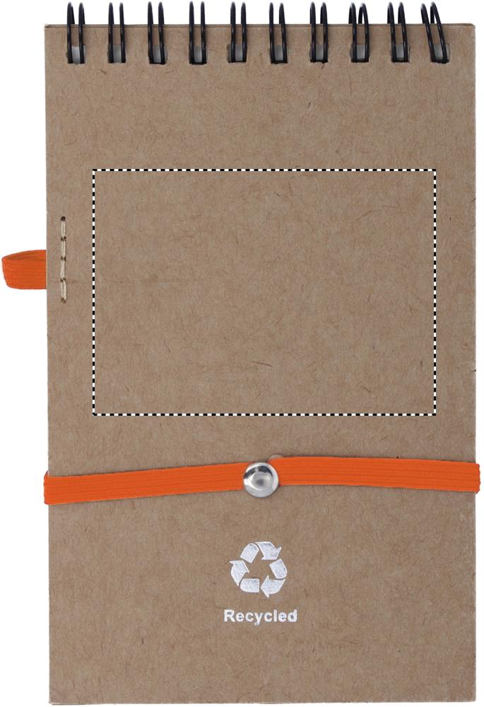 A6 recycled notepad with pen back 10