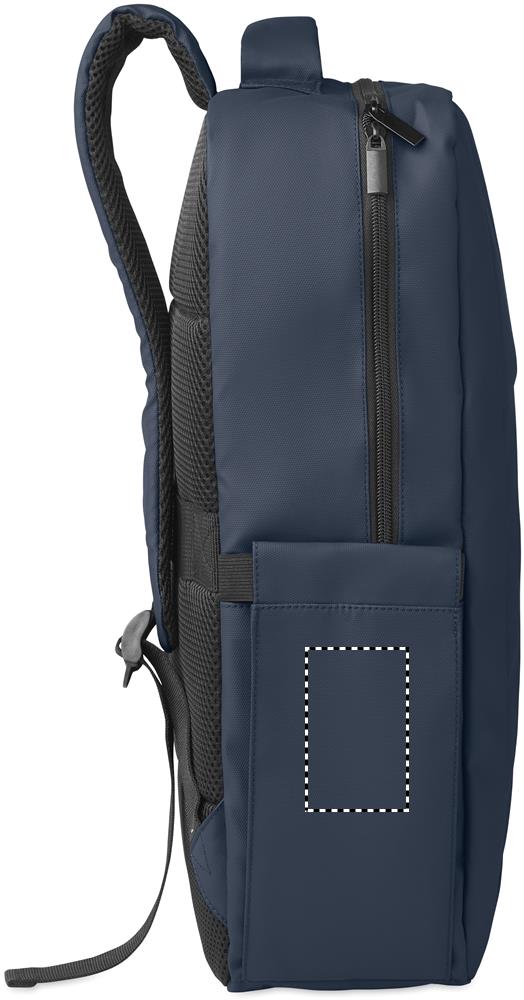 15" PU RPET laptop backpack left pocket 04
